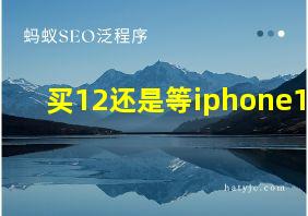 买12还是等iphone13