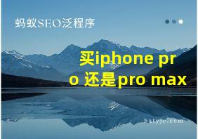 买iphone pro 还是pro max