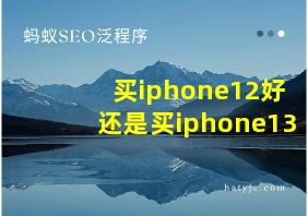 买iphone12好还是买iphone13