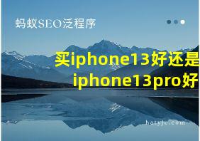 买iphone13好还是iphone13pro好