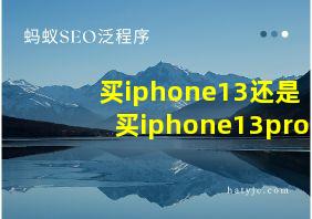 买iphone13还是买iphone13pro