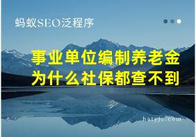 事业单位编制养老金为什么社保都查不到