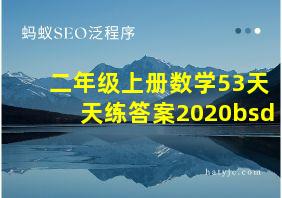 二年级上册数学53天天练答案2020bsd