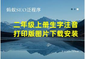 二年级上册生字注音打印版图片下载安装