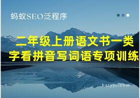 二年级上册语文书一类字看拼音写词语专项训练