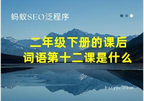 二年级下册的课后词语第十二课是什么