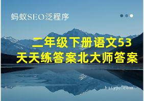 二年级下册语文53天天练答案北大师答案