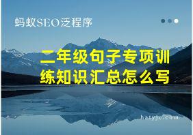 二年级句子专项训练知识汇总怎么写