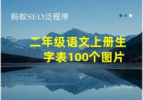 二年级语文上册生字表100个图片