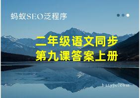 二年级语文同步第九课答案上册