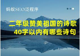 二年级赞美祖国的诗歌40字以内有哪些诗句