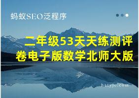 二年级53天天练测评卷电子版数学北师大版