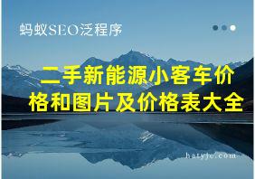 二手新能源小客车价格和图片及价格表大全