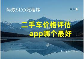 二手车价格评估app哪个最好