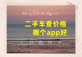 二手车查价格哪个app好