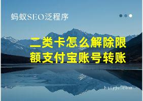 二类卡怎么解除限额支付宝账号转账