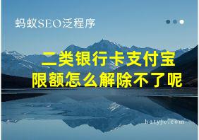 二类银行卡支付宝限额怎么解除不了呢