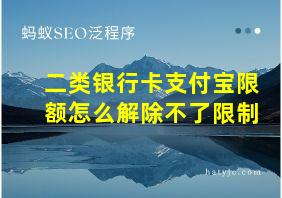 二类银行卡支付宝限额怎么解除不了限制