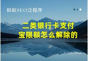 二类银行卡支付宝限额怎么解除的