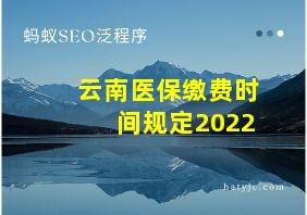 云南医保缴费时间规定2022