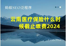 云南医疗保险什么时候截止缴费2024