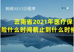 云南省2021年医疗保险什么时间截止到什么时候