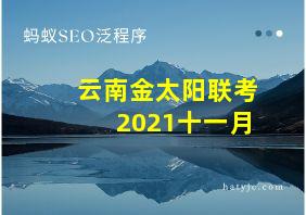 云南金太阳联考2021十一月