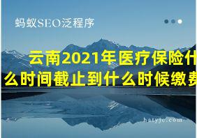 云南2021年医疗保险什么时间截止到什么时候缴费