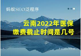 云南2022年医保缴费截止时间是几号