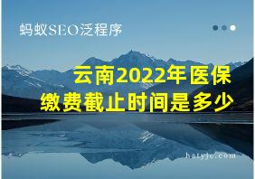 云南2022年医保缴费截止时间是多少