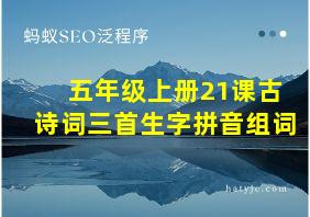 五年级上册21课古诗词三首生字拼音组词