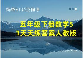 五年级下册数学53天天练答案人教版