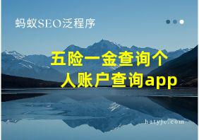 五险一金查询个人账户查询app