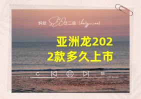 亚洲龙2022款多久上市