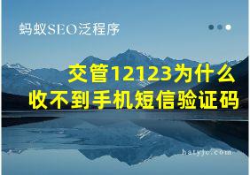 交管12123为什么收不到手机短信验证码