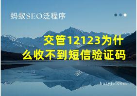 交管12123为什么收不到短信验证码