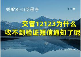 交管12123为什么收不到验证短信通知了呢