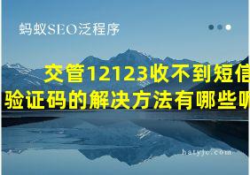 交管12123收不到短信验证码的解决方法有哪些呢