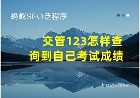 交管123怎样查询到自己考试成绩