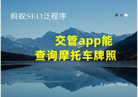 交管app能查询摩托车牌照