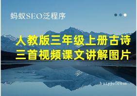 人教版三年级上册古诗三首视频课文讲解图片