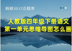 人教版四年级下册语文第一单元思维导图怎么画