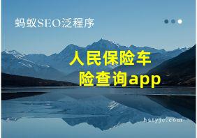 人民保险车险查询app