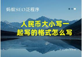 人民币大小写一起写的格式怎么写