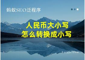 人民币大小写怎么转换成小写