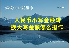 人民币小写金额转换大写金额怎么操作