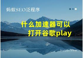 什么加速器可以打开谷歌play