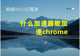 什么加速器能加速chrome