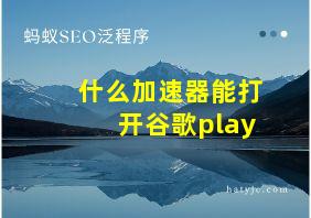 什么加速器能打开谷歌play