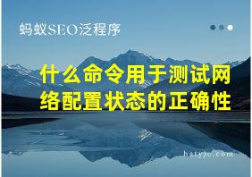 什么命令用于测试网络配置状态的正确性